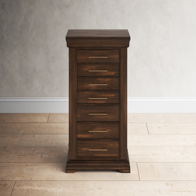 Solid Wood Jewelry Armoire with Mirror