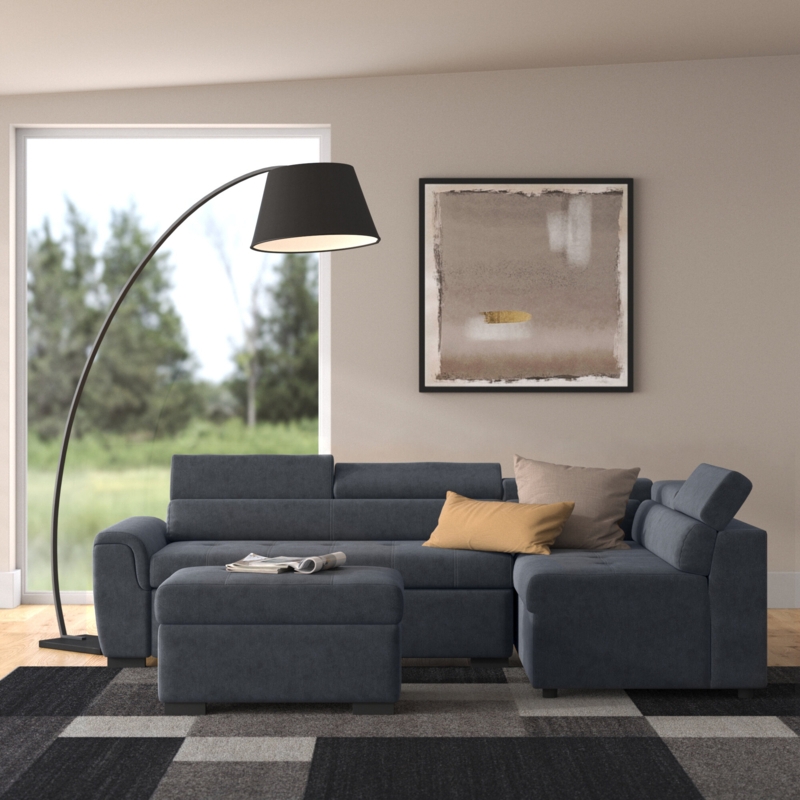 Dark Gray Sleeper Sectional Sofa