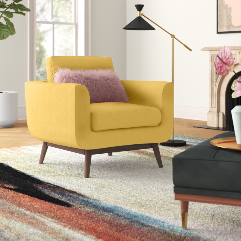 Mid-Century Modern Armchair with Button Tufting