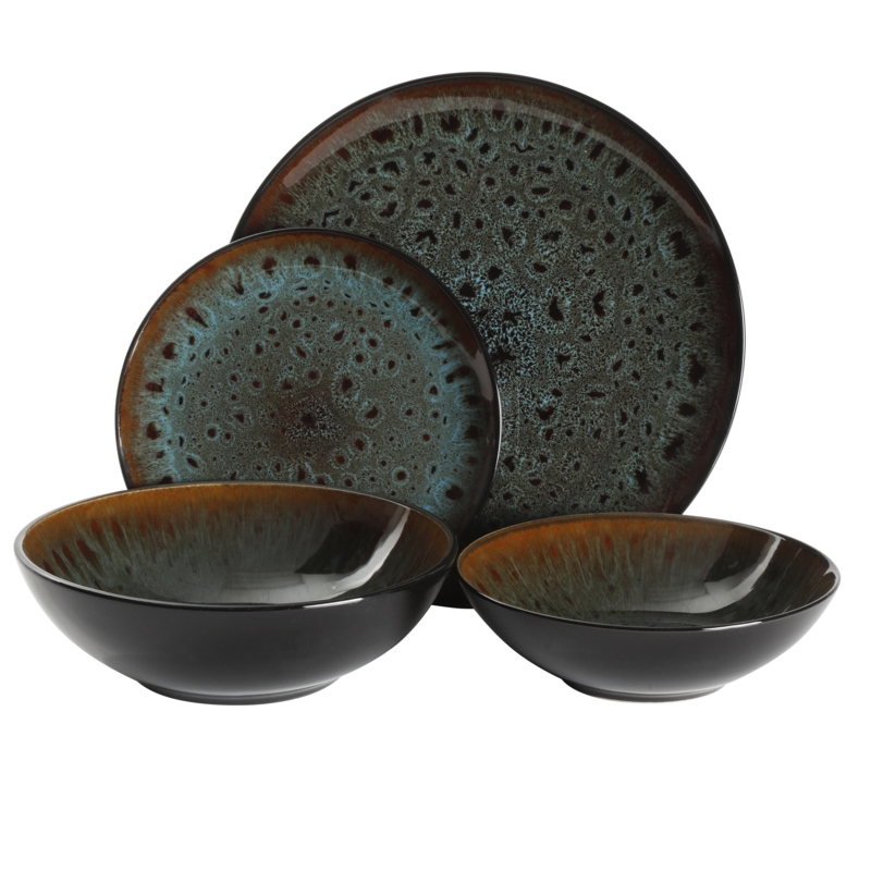 16-Piece Double Bowl Dinnerware Set