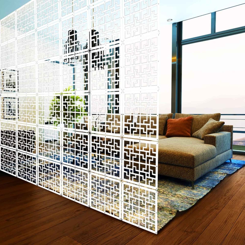 Hanging Room Divider with Unique Carving Pattern