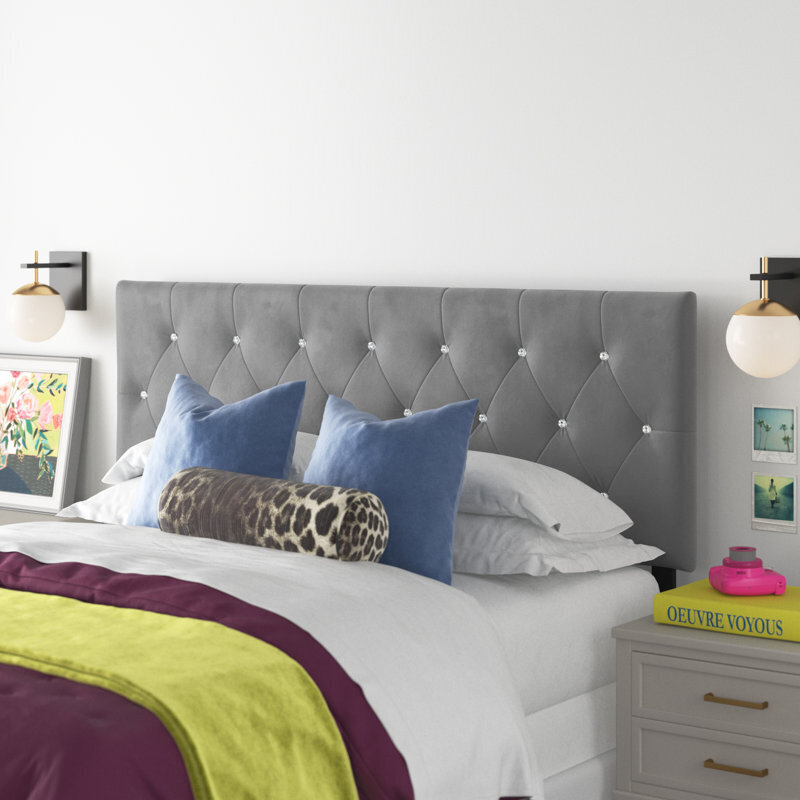 Glamorous Diamond Button Tufted Velvet Headboard