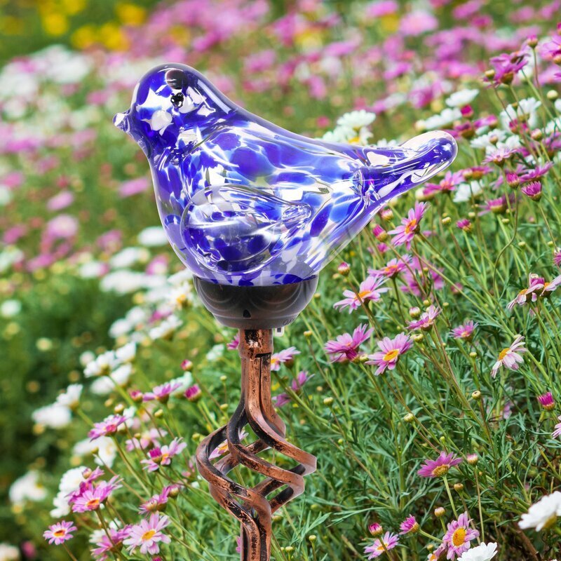 Glass Bird Lawn Ornament