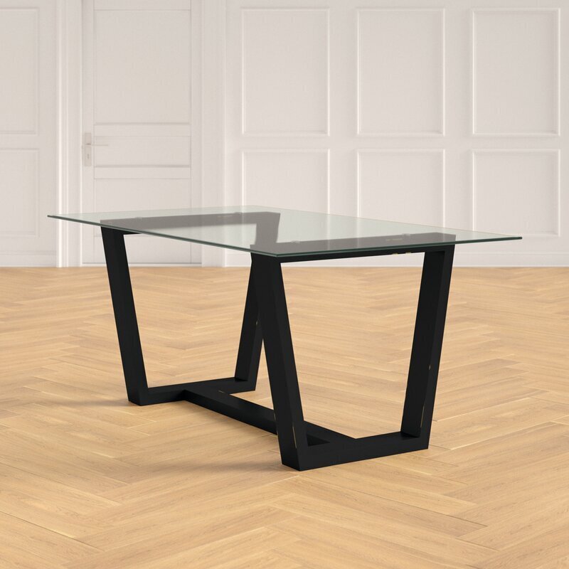 Glass Top Kitchen Table With Black Base