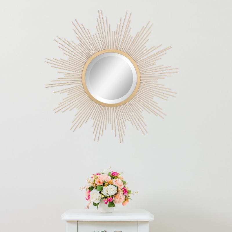 Glasser Sunburst Metal Wall Mirror