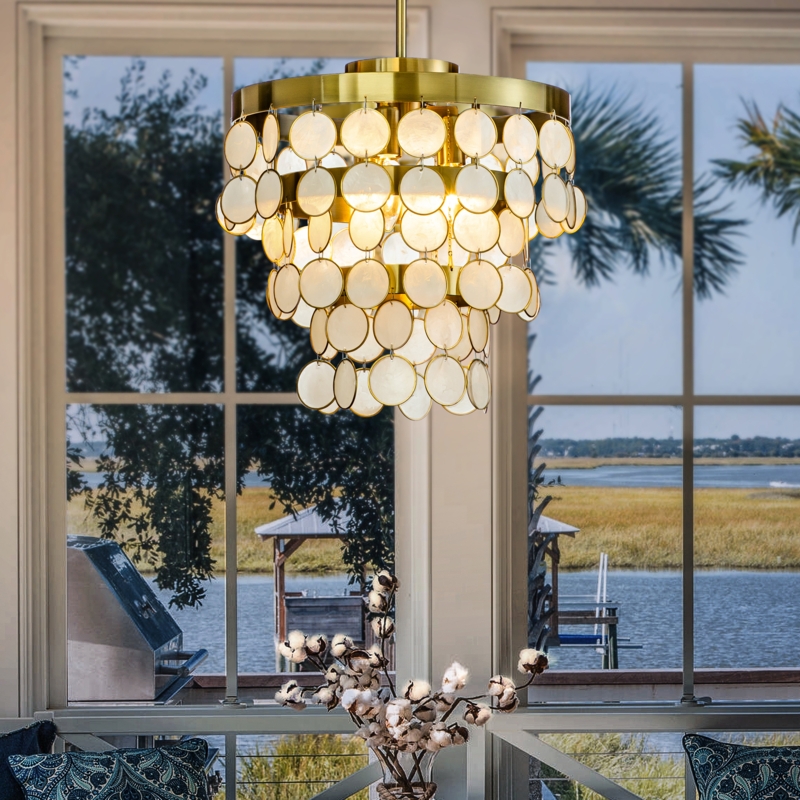 3-Tier Capiz Shells Chandelier