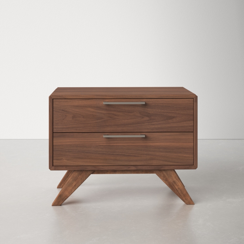 Mid-Century Modern Nightstand with Storage