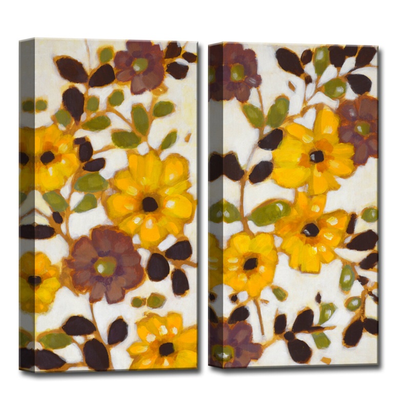 Glowing Florals by Norman Wyatt Jr. - 2 Piece Graphic Art on Canvas