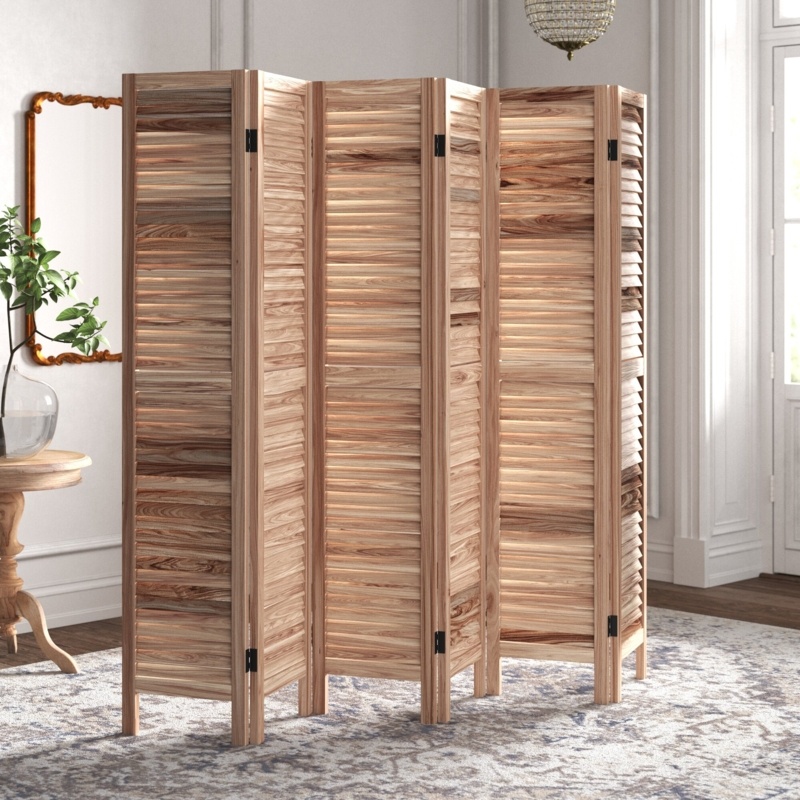 6-Panel Wooden Room Divider