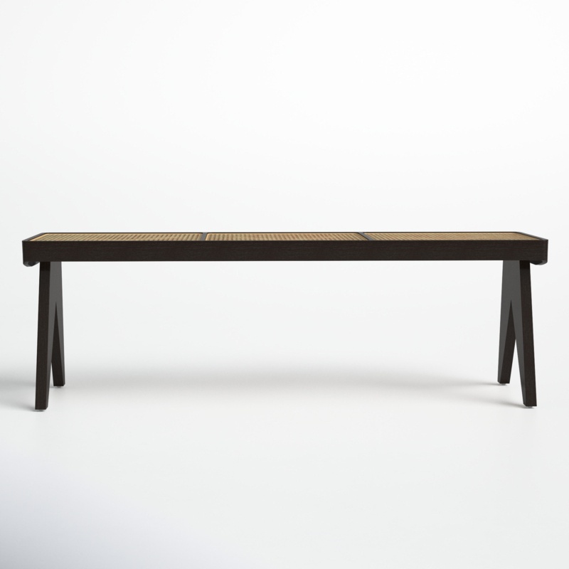 Goodlow Wicker and Solid Wood Bench
