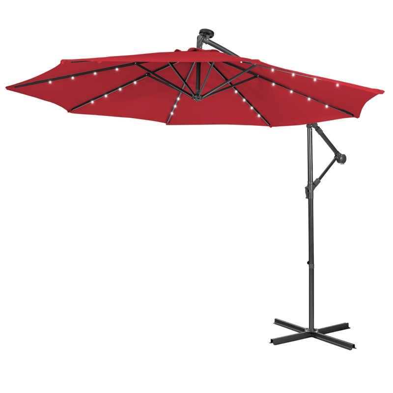 Solar LED Cantilever Patio Umbrella