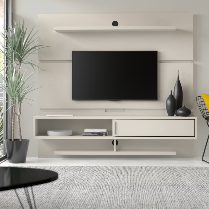 Floating Entertainment Center with Spacious Storage