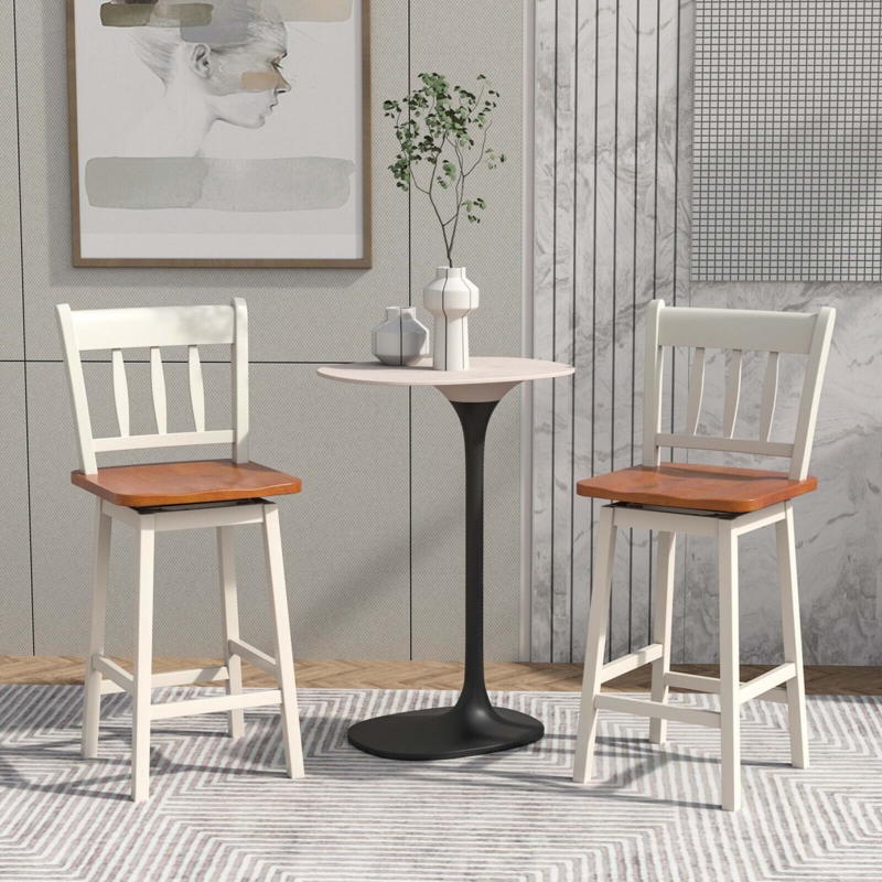 Vintage Swivel Bar Stool Set