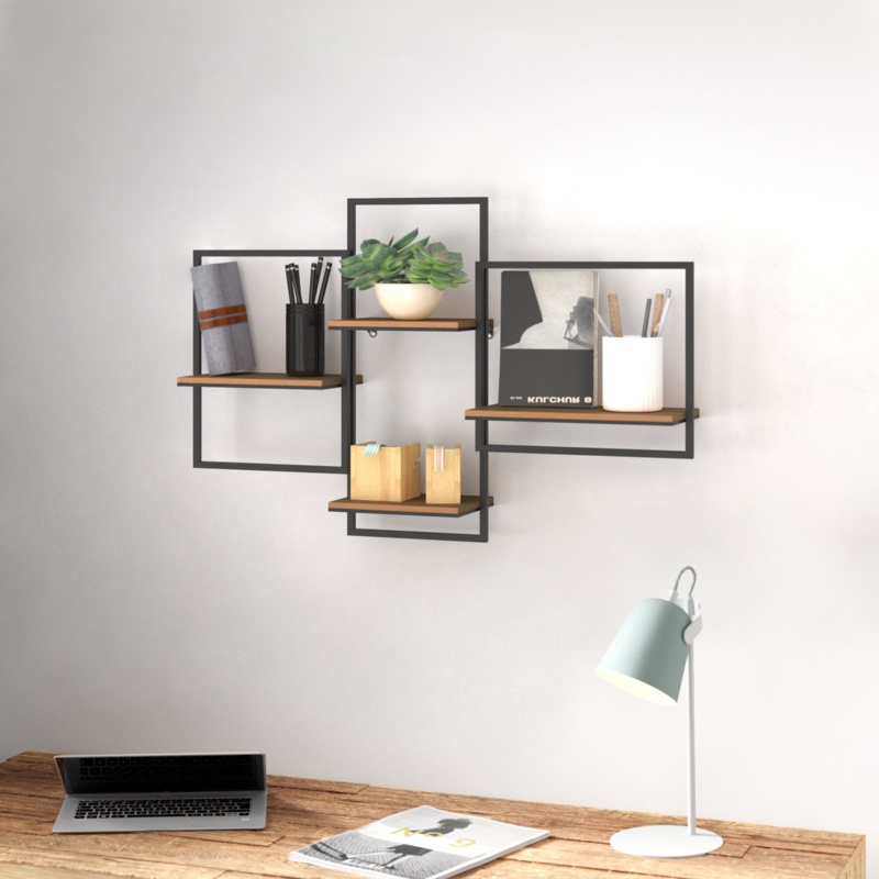 Gragg Padro Open Wood Wall Shelf