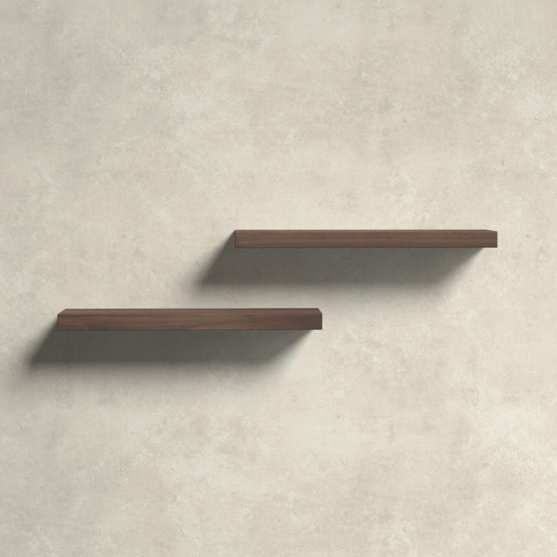 Grant 2 Piece Rectangle Pine Solid Wood Floating Shelf
