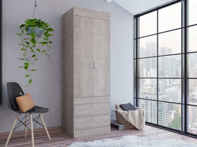 Grenfall 2-Door Armoire Cabinet with Two Drawers