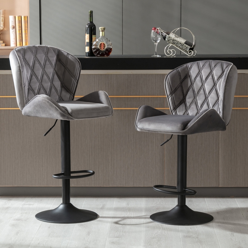 Sleek Adjustable Swivel Bar Stool