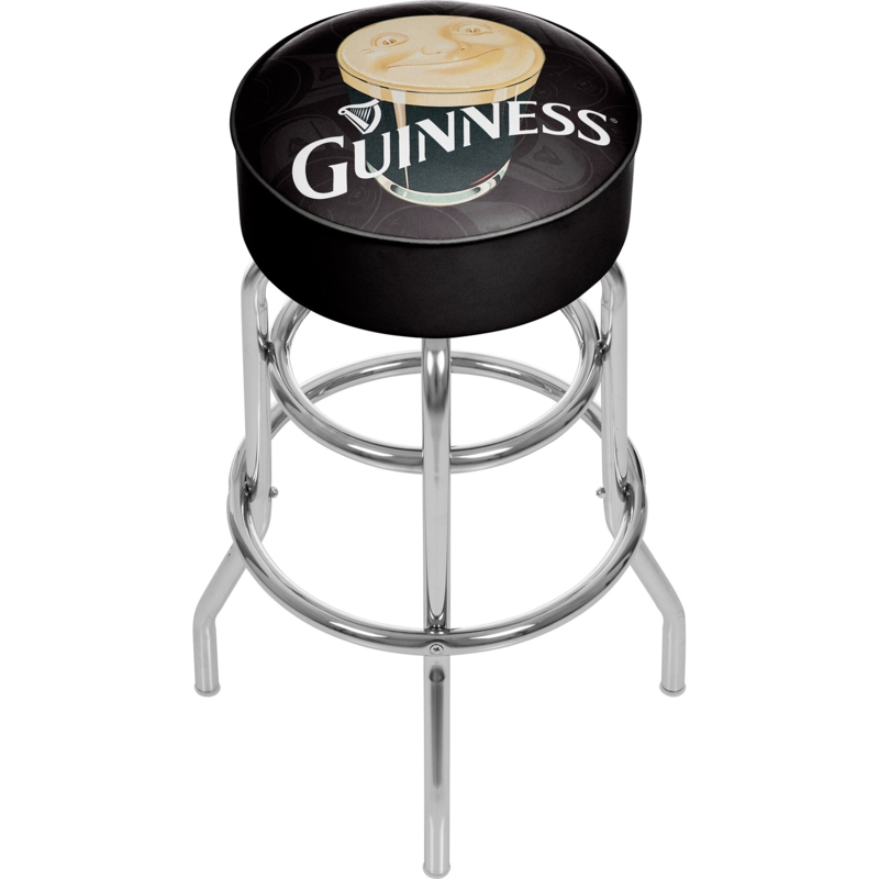 Swivel Bar Stool with Smiling Pint Design