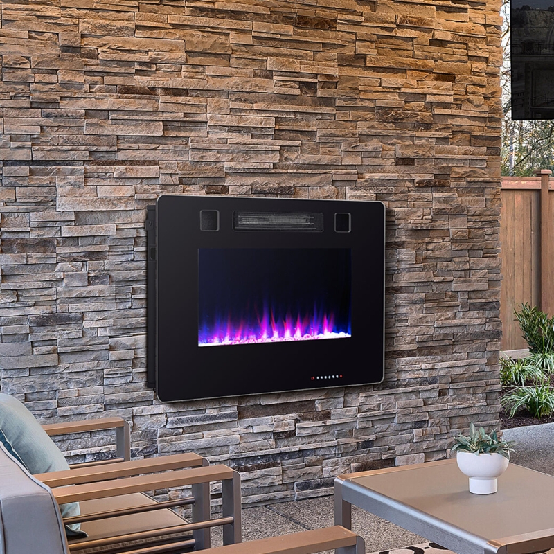 Electric Fireplace Heater with Realistic Flame Effect