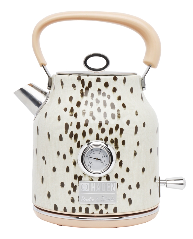 Dalmatian Print Electric Kettle with Retro Pink Accents
