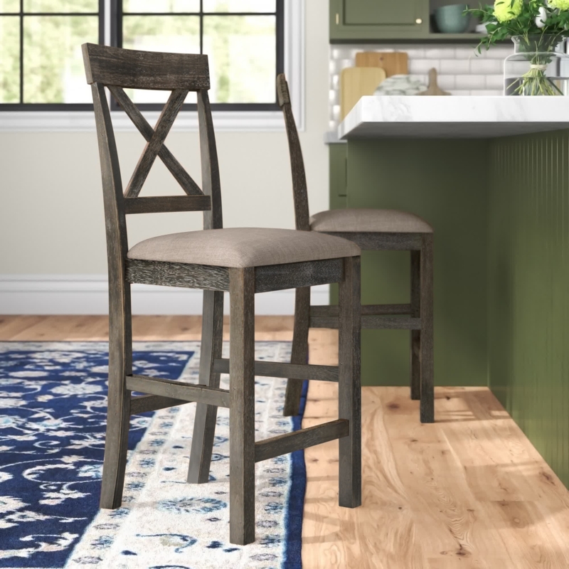 Contemporary Counter Stool with "X" Shaped Backrest