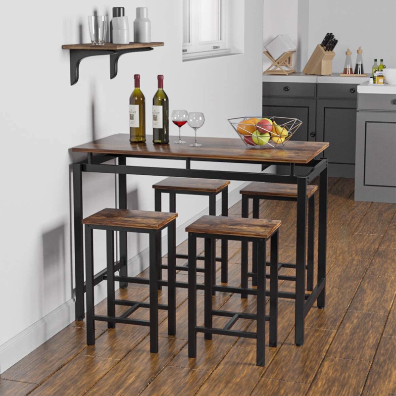 5-Piece Dining Table Set with Space-Saving Design