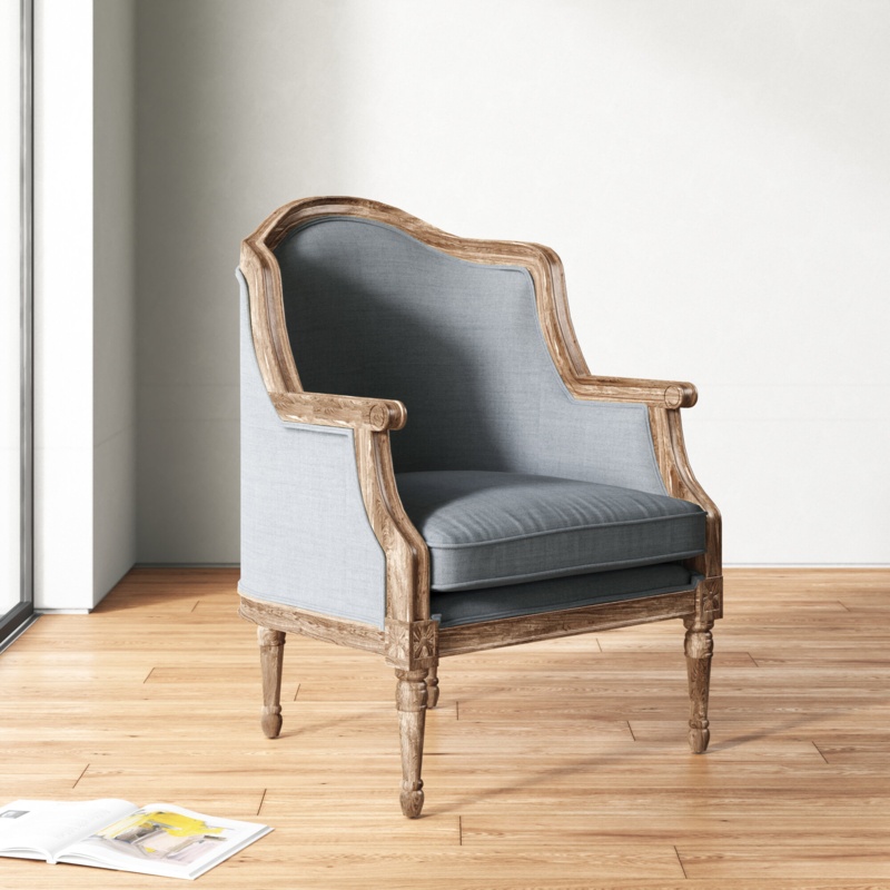 Antique-Style Wingback Chair with Farmhouse Flair