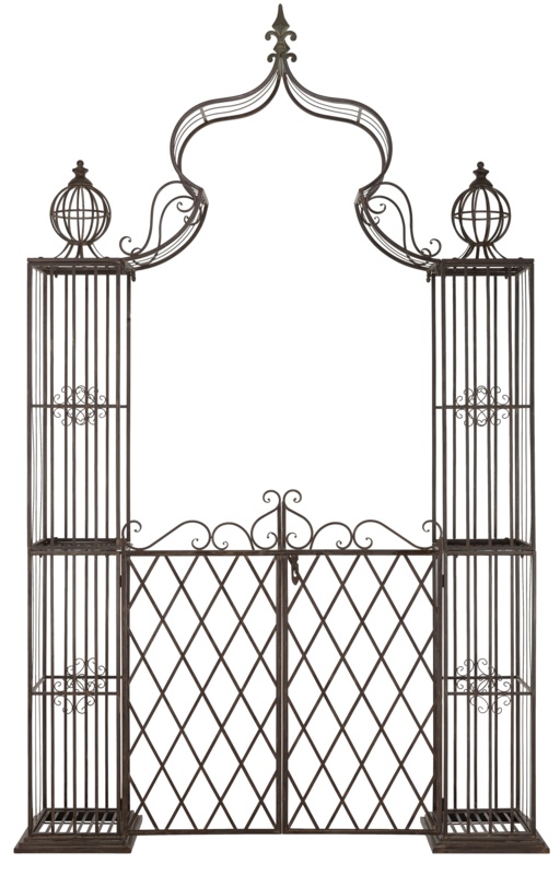 Halchita 67.8" W x 15" D Iron Arbor with Gate