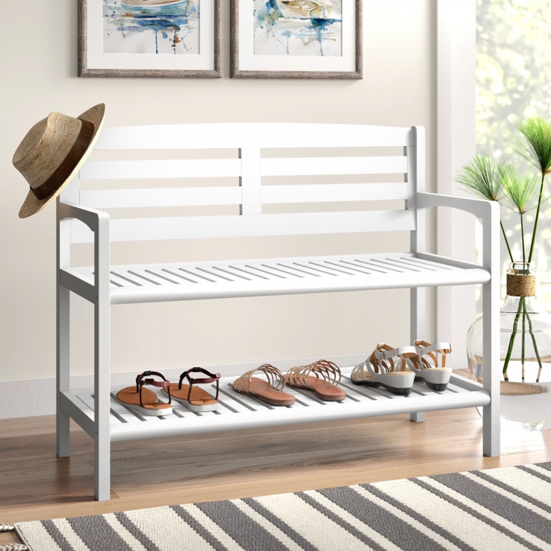 Hales Wood Shelves Storage Bench