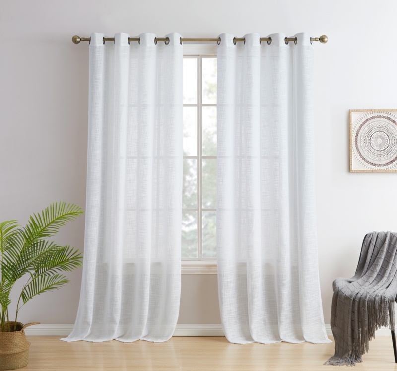 Hallmark Linen Semi-Sheer Curtain Pair