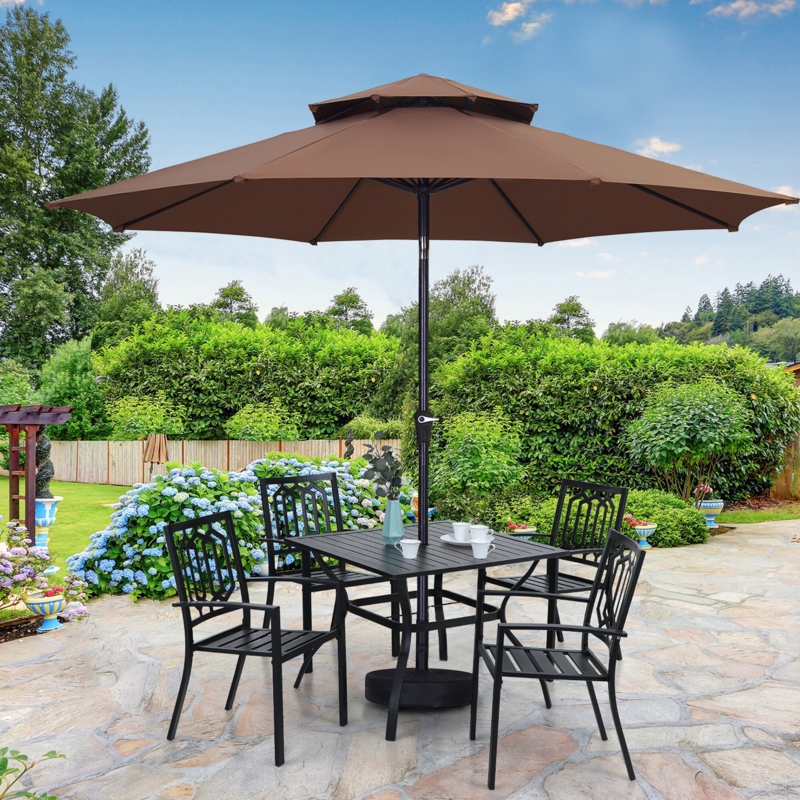 11ft 2-Tier Vented Outdoor Umbrella