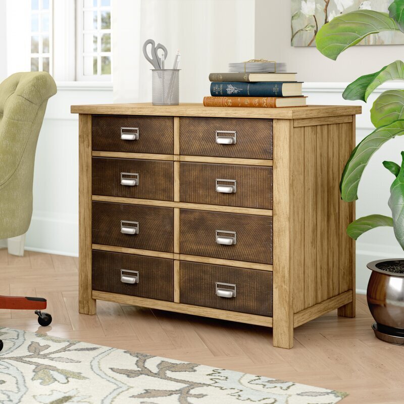 Hard Wood Index Card File Cabinet 