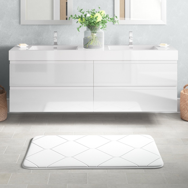 Hartsock 72'' Wall Mounted Double Bathroom Vanity with Reinforced Acrylic Vanity Top