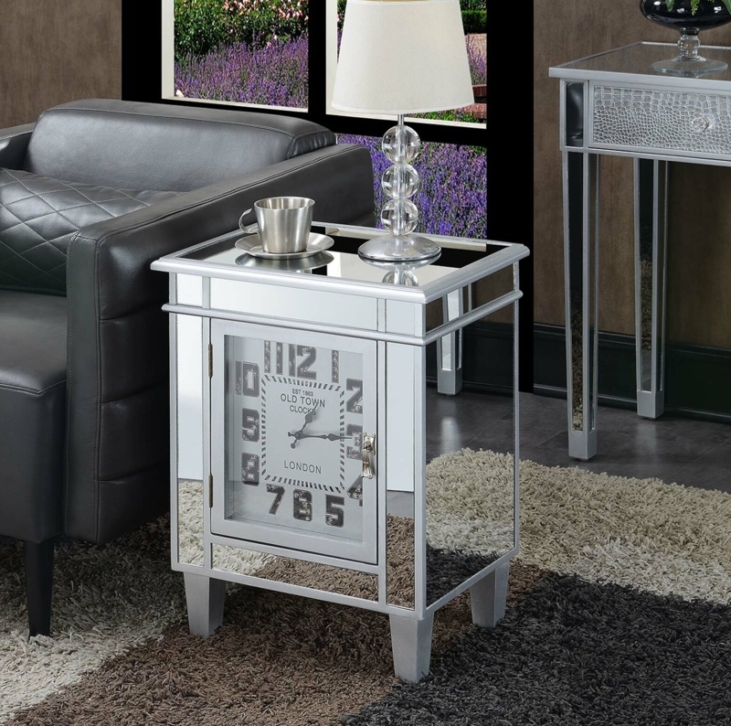 Clock End Table with Hidden Storage
