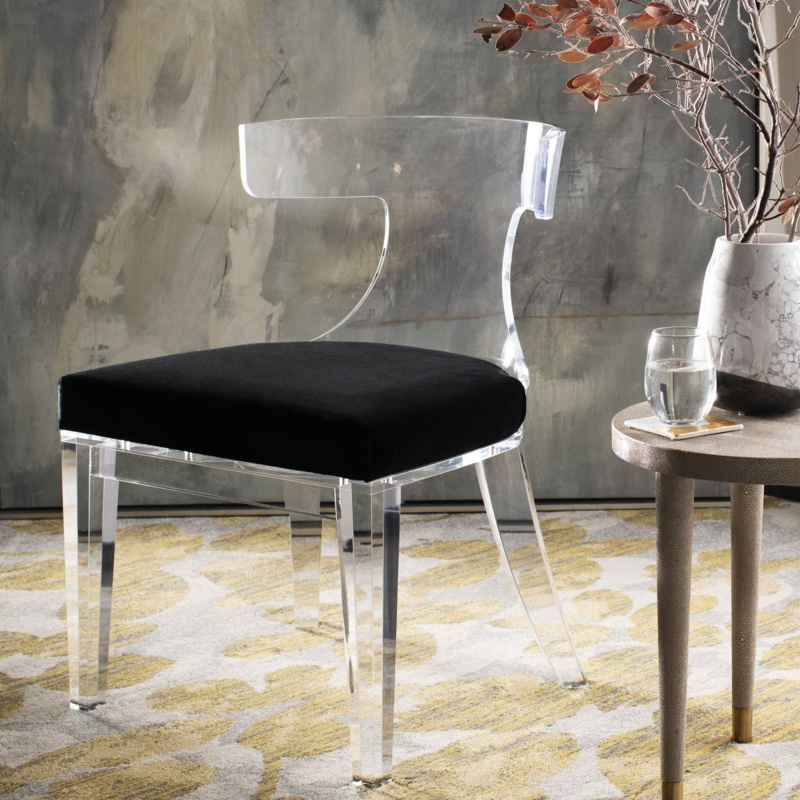 Hasnath Velvet Side Chair in Black