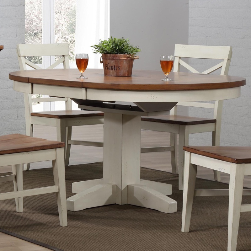 Hayden Extendable Acacia Solid Wood Pedestal Dining Table