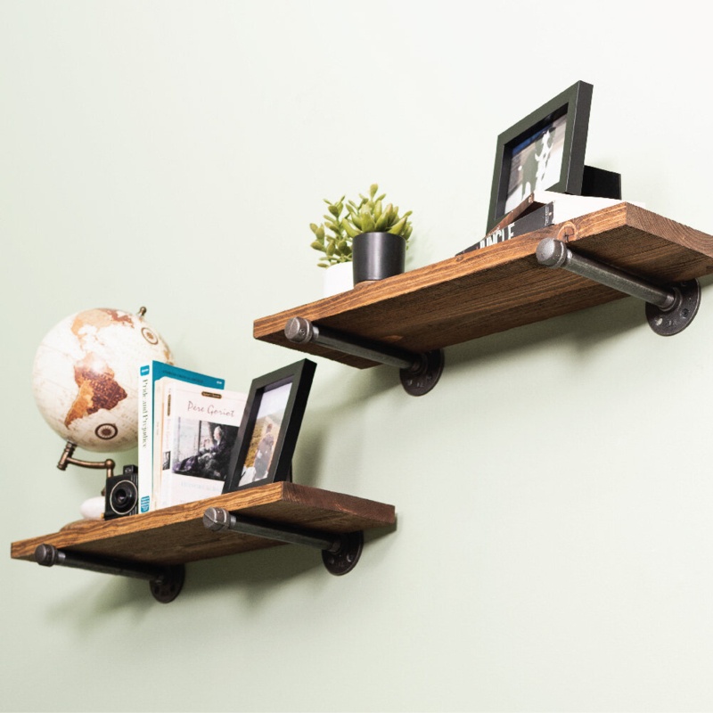 Sturdy Natural Wood Wall Shelves