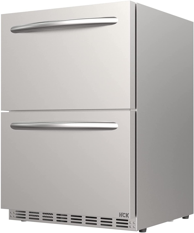 HCK 24 Inch Commercial Grade 5.12 Cu. Ft. Outdoor Fridge with Drawers
