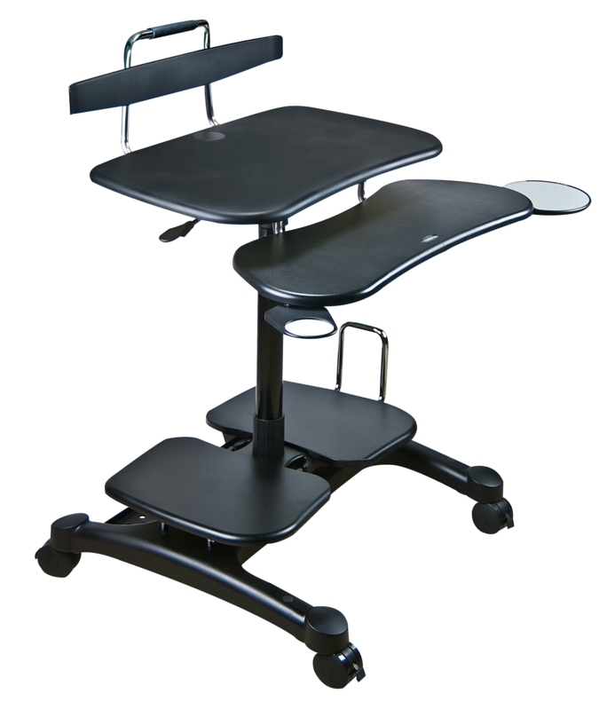 Mobile Computer Workstation with Gas Spring Lift