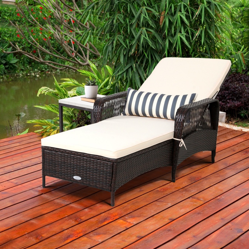 Heidrick Outdoor Wicker Chaise Lounge