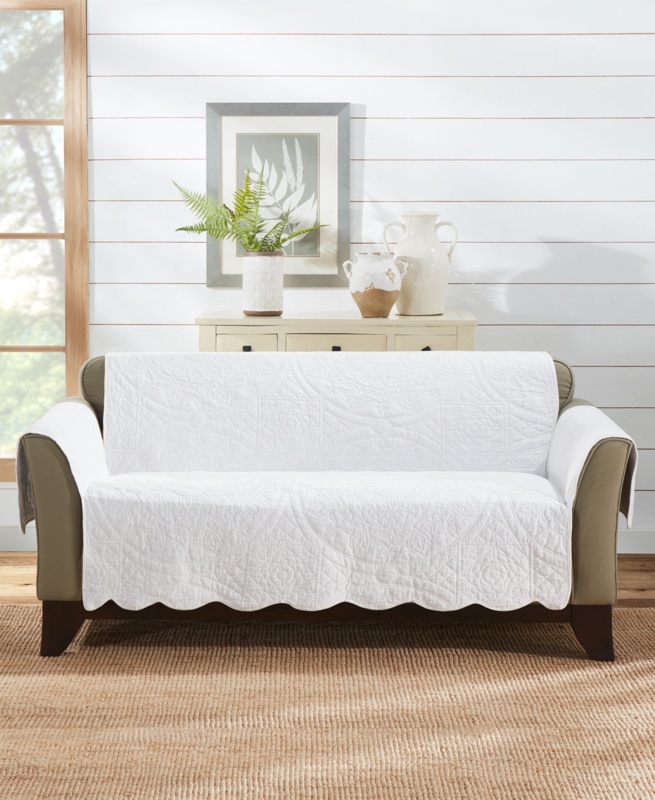 Heirloom Quilted Box Cushion Loveseat Slipcover