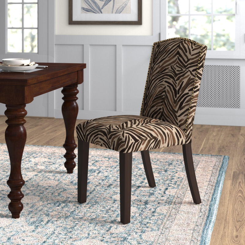 Upholstered Arched Side Chair with Nailhead Trim
