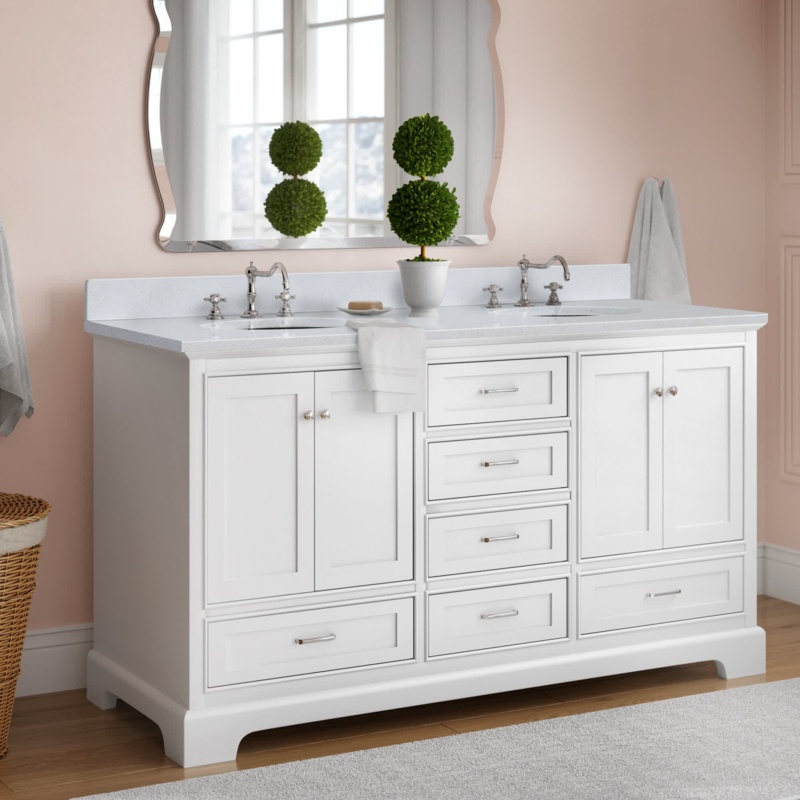 Herren 60'' Free-standing Double Bathroom Vanity with Vanity Top