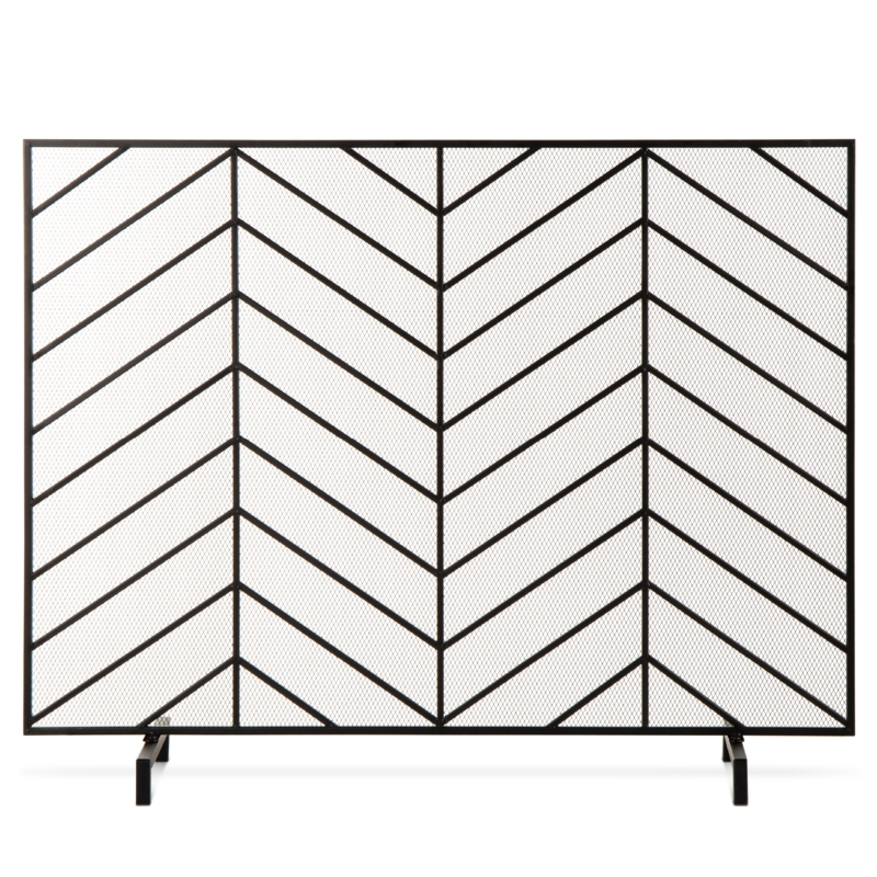 Chevron Iron Fireplace Screen