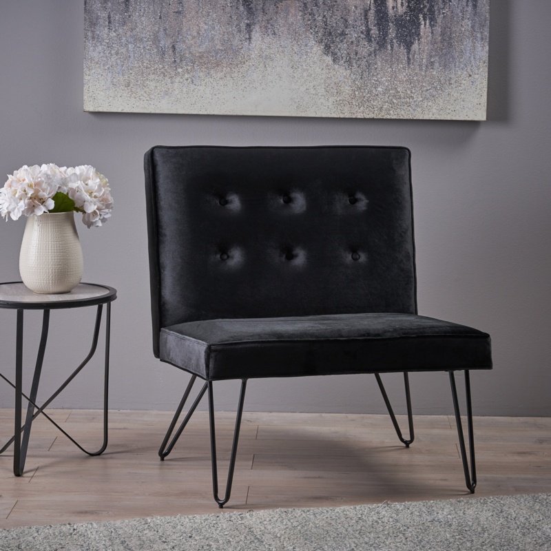 High Littleton 31.5" Wide Tufted Velvet Side Chair