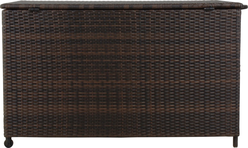 Highland Dunes Ugarte 150 Gallons Gallon Water Resistant Wicker Deck Box in Light Brown/Dark Brown