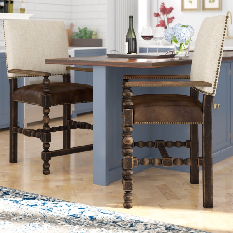 Comfort Counter Stool with Leather Seat