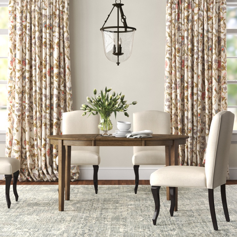 Extendable Oval Dining Table with Removable Leaf