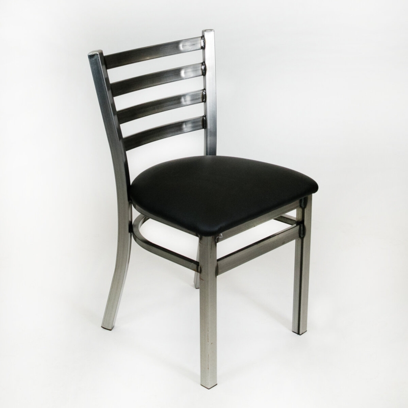 Ladder Back Dining Chair with Cushioned Vinyl Seat