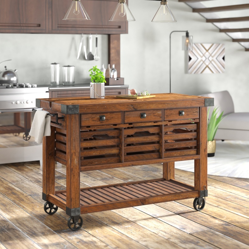 Hintz 52'' Wide Rolling Kitchen Cart